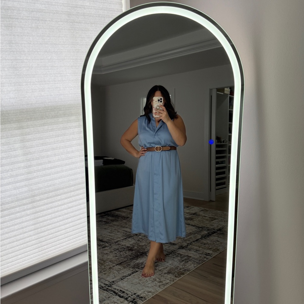 H&M Blue Sleeveless Collared Sundress